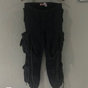 Men’s vanilla Star jeans cargo black pants with detailings on the side vintage